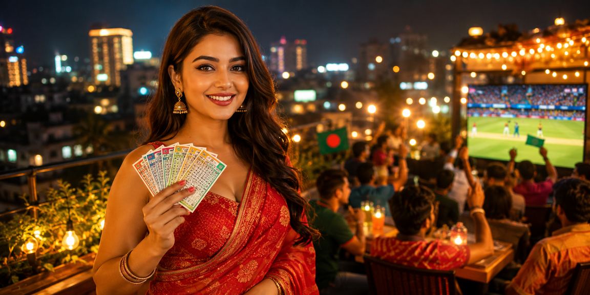 Two people discussing cricket betting rewards at a Dhaka night market